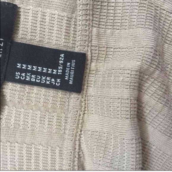 Tan Crop Top Forever 21 Textured Short Sleeve - Picture 4 of 4